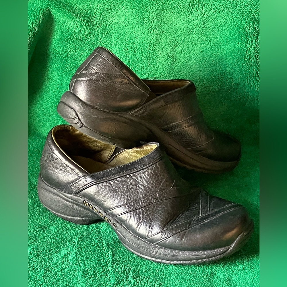 Merrell Slip On Comfort Clogs Mules Work Shoes primo patch black 7.5